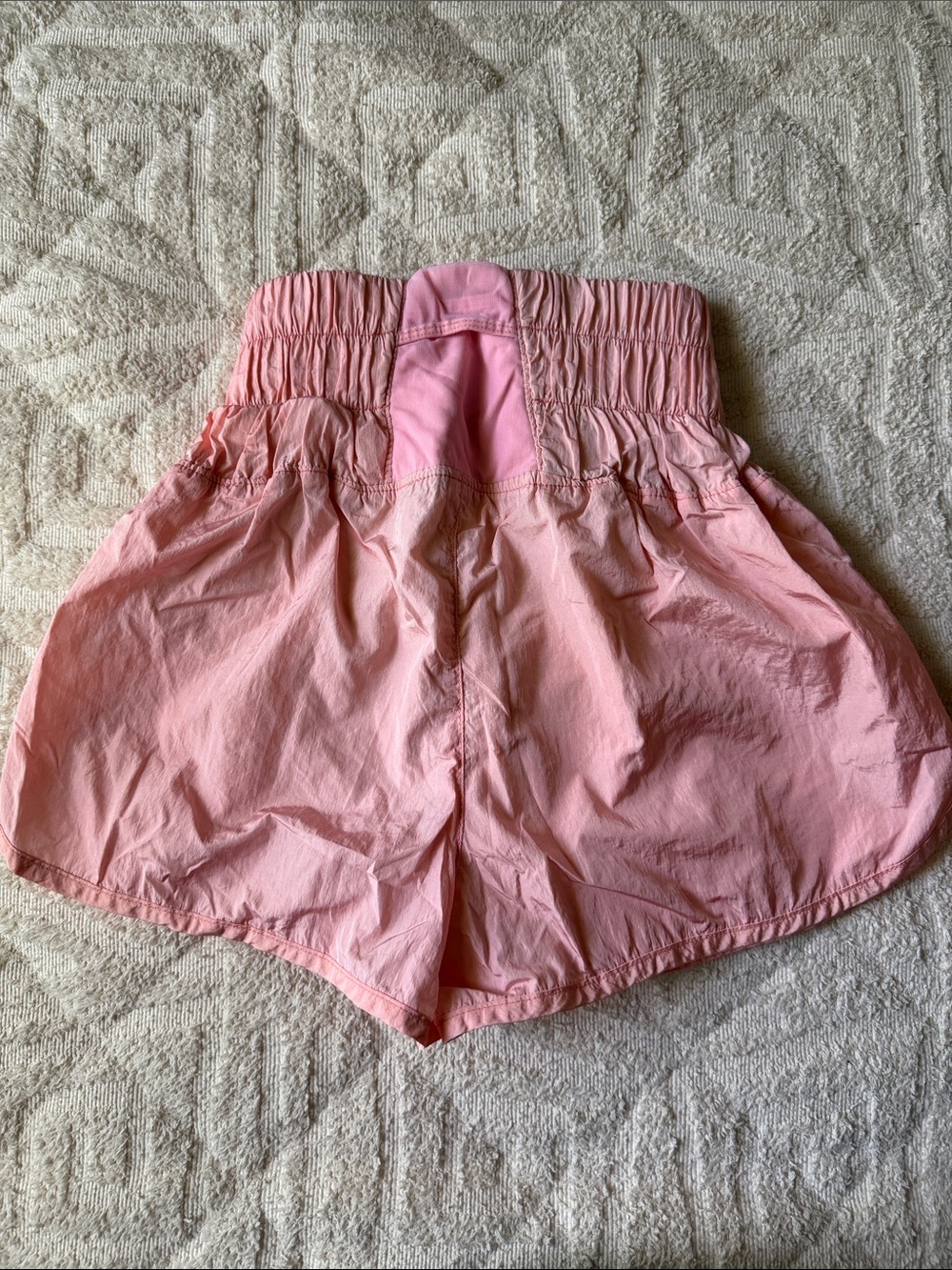 Women's Pink High-Waist Smocked Shorts - Picture 2 of 3